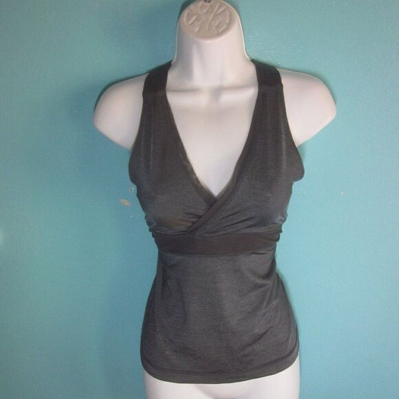 Lululemon Womens Deep V Athletic Tank in Gray About Size S Shelf Bra - Picture 7 of 7